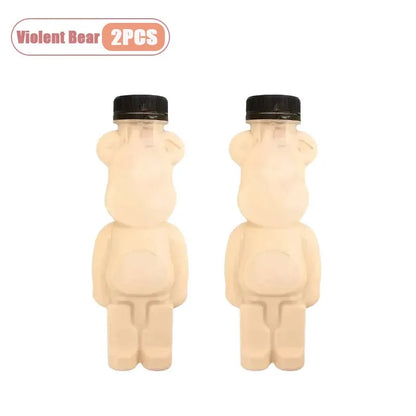 1-10PCS 500ml Cartoon Bear Portable Bottles – Cute Transparent Drink Containers for Bubble Tea, Juice & Party Supplies