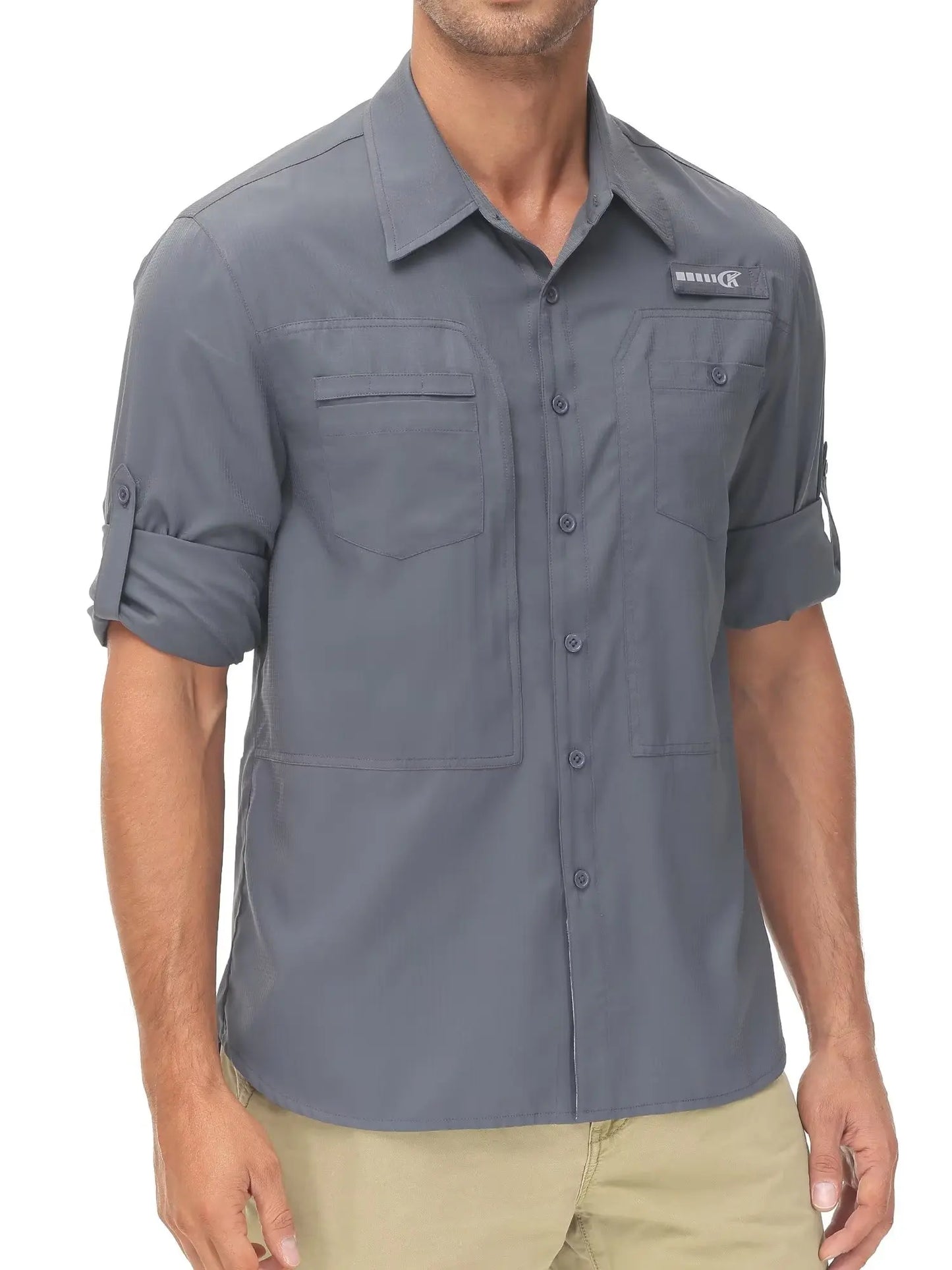 Men's UPF 50+ Fishing Shirt – Lightweight Long Sleeve Sun Protection Shirt with Breathable Mesh Back