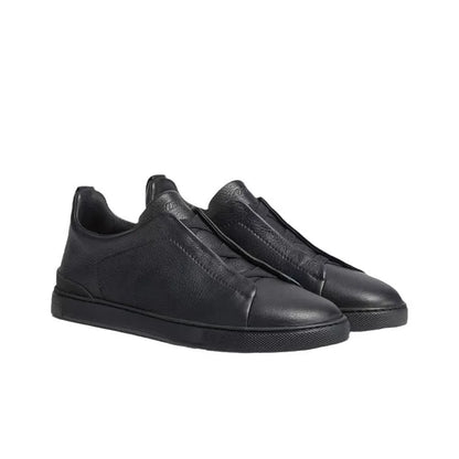Men's Summer Casual Shoes — Top Layer Cow Leather, Breathable Luxury Deer Skin Slip-On Sneakers
