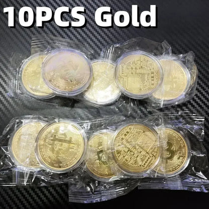 Casascius Bitcoin Commemorative Coin – Gold Plated BTC Metal Collector’s Edition with Protective Case