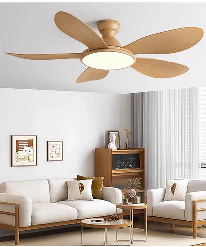 52-inch Modern LED Ceiling Fan — 60W Low Floor DC Motor, 35W Light, Remote Control, 110-220V