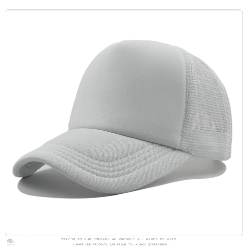 Custom Logo Mesh Trucker Cap - 5 Panel Snapback Baseball Hat for Men & Women Summer Sports Sun Hat