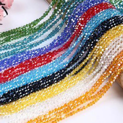 4mm/6mm/8mm Round Crystal Glass Beads – Faceted Spacer Loose Beads for DIY Jewelry Making & Needlework Craft Accessories