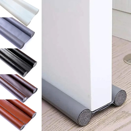 Windproof Door Seal Strip - Double Layer Draught Excluder Dustproof Door Bottom Guard and Draft Blocker