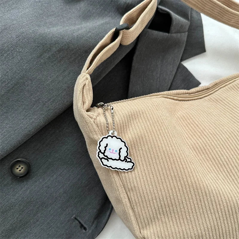 Corduroy Lazy Wind Dumpling Bag | Japanese Literary Single Shoulder Crossbody for Students | Casual Korean Style for Women