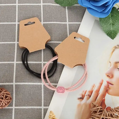 50PCS Blank Jewelry Display Cards — Foldable Adhesive Price Tag Holders for Necklaces & Bracelets, Small Business Packaging Supplies