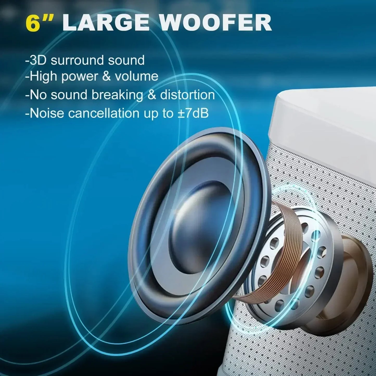 Portable Karaoke Machine with 2 Wireless Microphones — Boombox Player with AUX, TF Card, U Disk & Voice Changer for Parties
