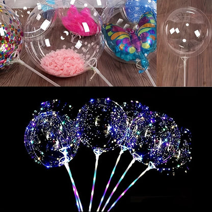 50PCS Transparent Bobo Balloon Stick Stands with Cups – Wedding, Valentine’s Day, Party & Event Decorations