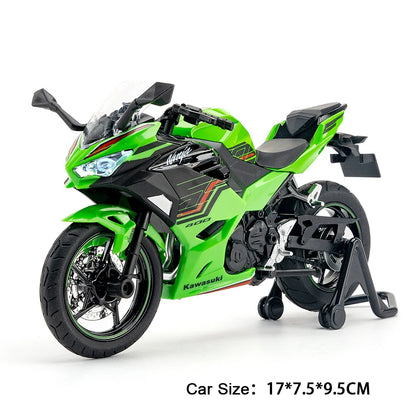 1:12 Kawasaki KX450 Diecast Motorcycle Model - Alloy Toy Bike with Shock Absorption Rubber Tires Gift for Kids & Collectors