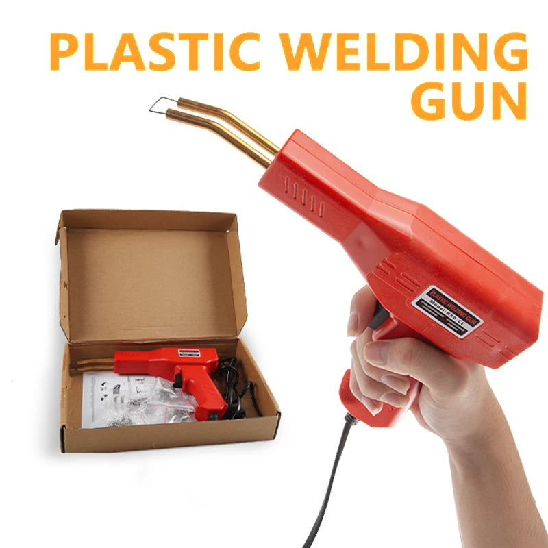 Plastic Welding Repair Kit - Car Bumper Soldering Gun with 4 Types Staples for Plastic Fixes
