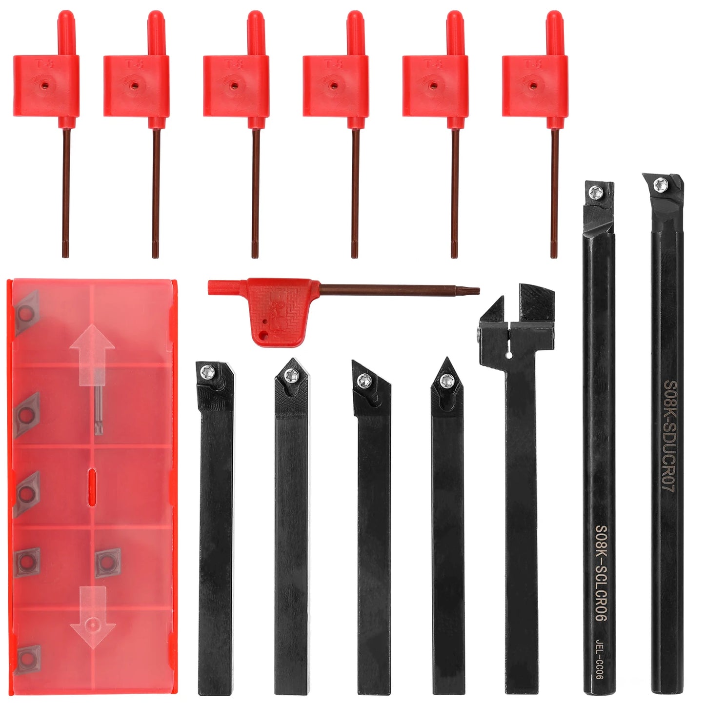 8-16mm Lathe Turning Tool Holder — Boring Bar & CNC Metal Cutter Rod with Shank and Inserts