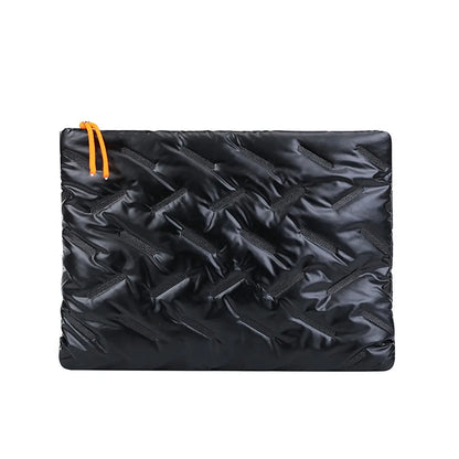 Trendy Puffy Cotton Laptop Bag 14 Inch — Waterproof, Shockproof Sleeve with Shoulder Strap for MacBook, Lenovo, Huawei