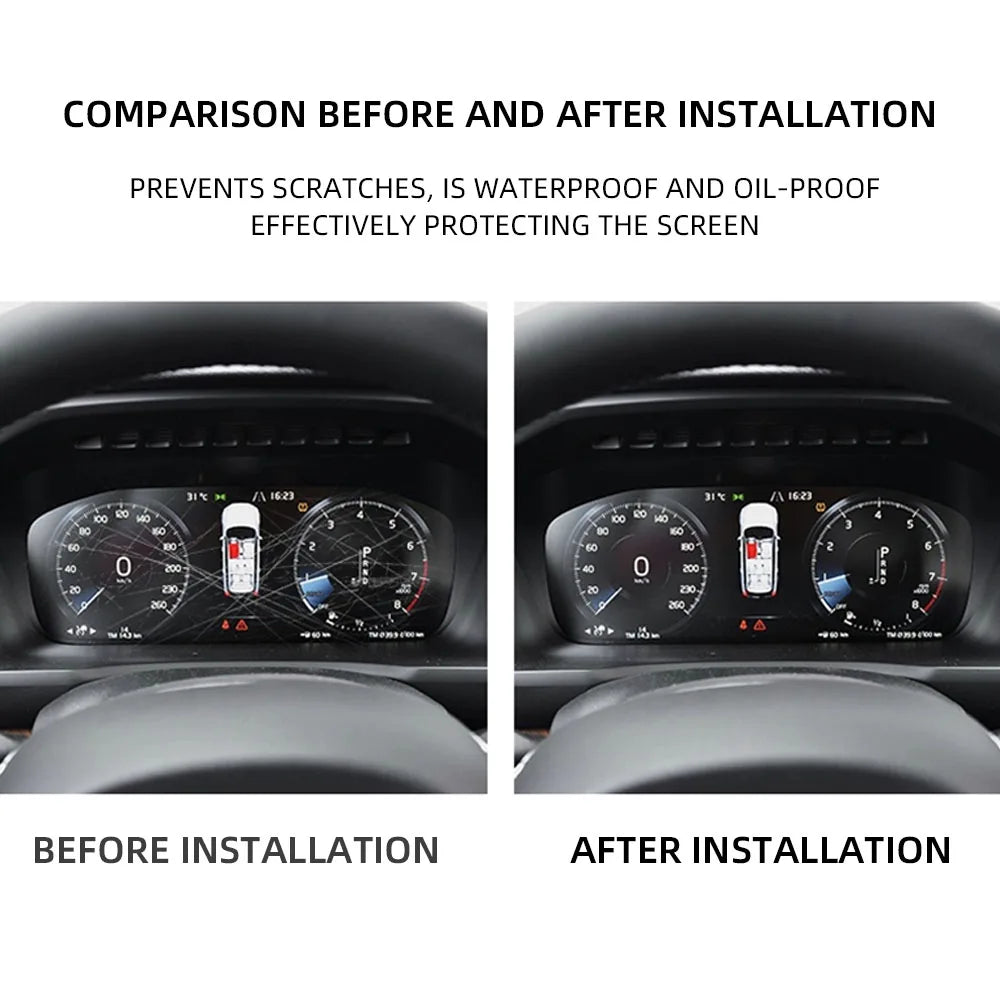 Volvo XC60 XC40 XC90 S60 S90 V60 V90 2018–2023 Nano Transparent Dashboard Protective Film – Anti-Scratch Instrument Panel Screen Cover