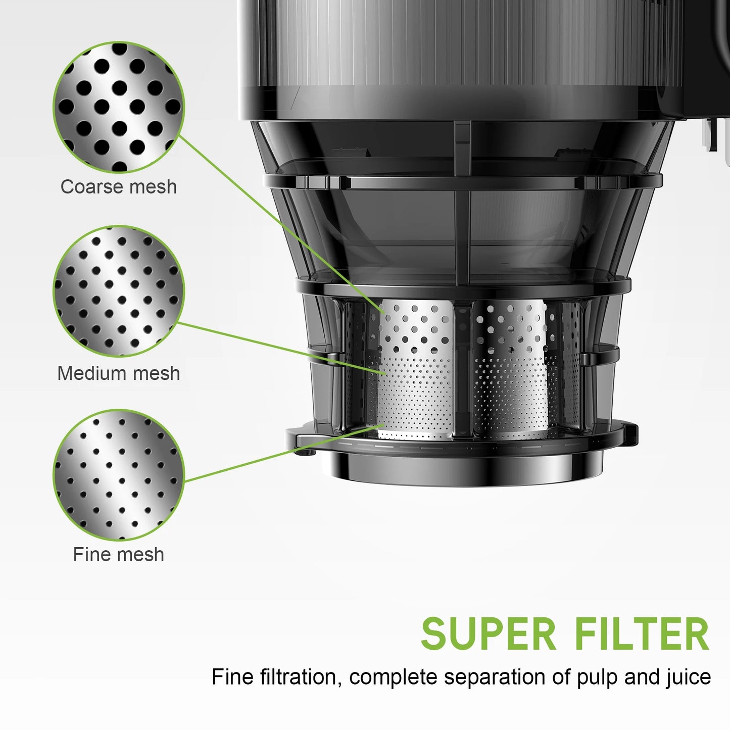 BioloMix Cold Press Juicer — 130mm Feed Chute, Whole Fruit & Veg, High Yield BPA-Free Slow Masticating Juicer