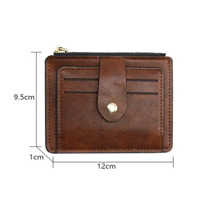 Luxury Slim Leather Wallet for Men — Small Credit & ID Card Holder with Coin Pocket, Designer Purse for Men & Women