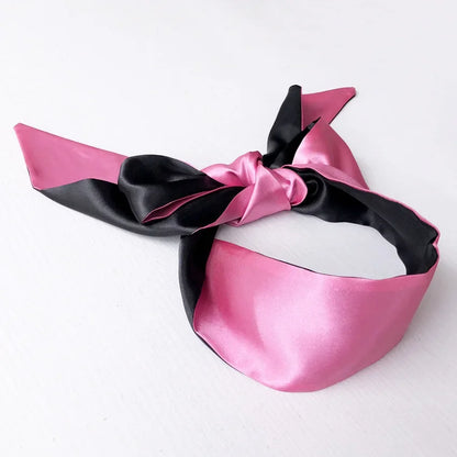 Silk Eye Sleep Mask — Satin Ribbon Blindfold, Cute & Sexy Eye Cover for Women, High-Quality Gift Surprise