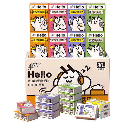 30pcs Portable Small Pack Paper Towels | Facial Tissue Napkins for Travel & Desktop Cleaning