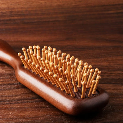 Natural Wooden Comb – Anti-Static Meridian Massage, No-Snag Wide Tooth Comb for Straight & Curly Hair for Women & Girls
