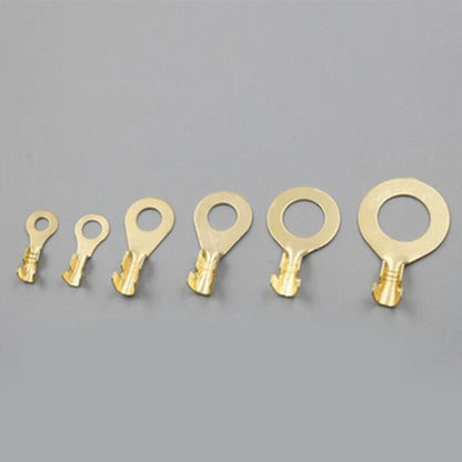 150-Piece Round Terminal Block Set - DJ431 O-Type Copper Lugs, Cold-Pressed Wiring Terminals & Connector Kit