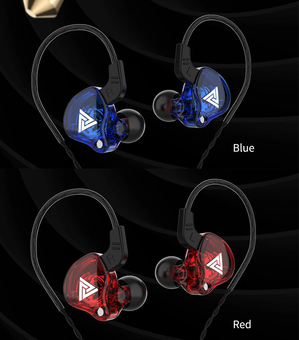 QKZ AK6 In-Ear Earphones - 6 Dynamic Drivers, Stereo Headphones with Mic, Sports HIFI Subwoofer Monitor Earbuds