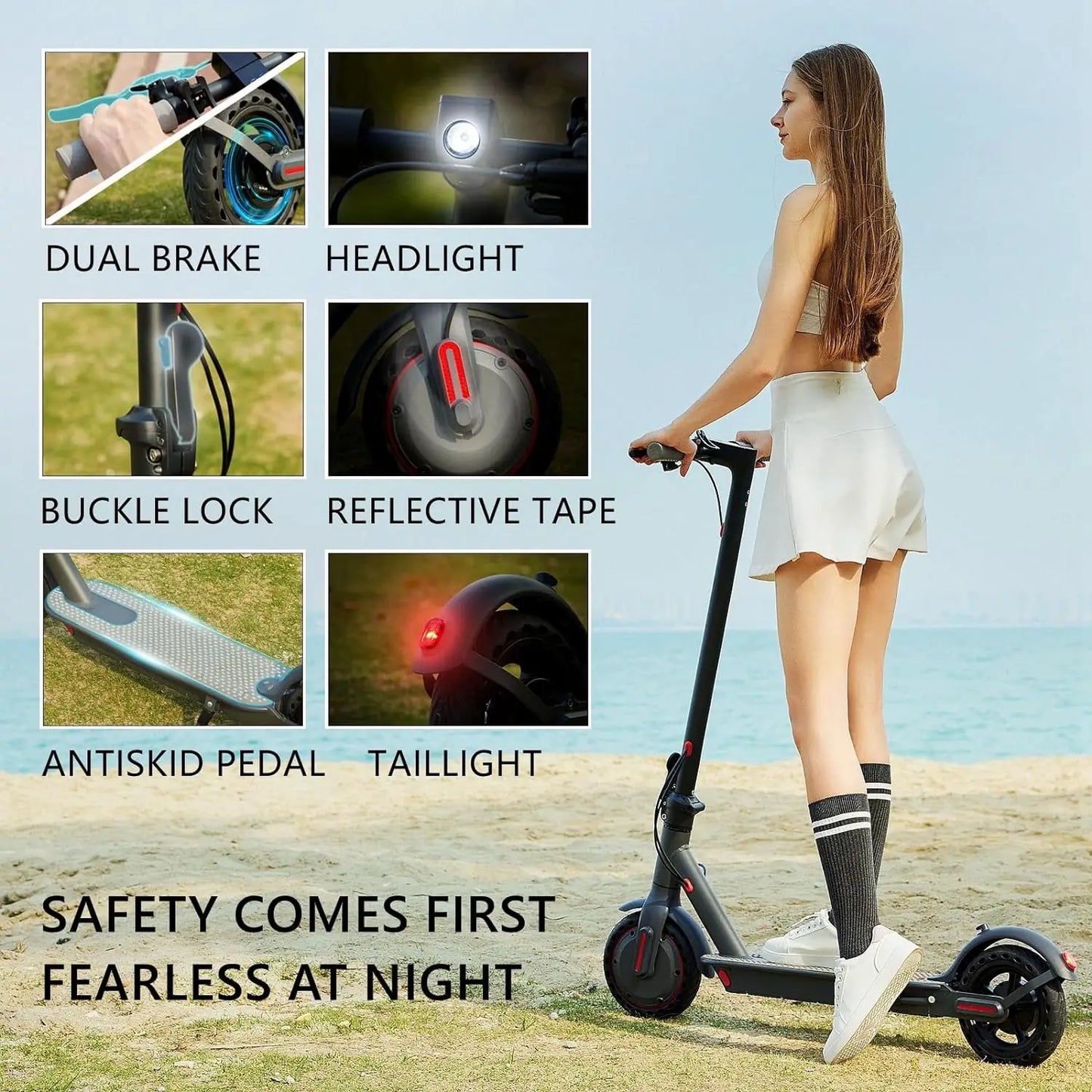 G5.0 Electric Scooter 36V — 10.5Ah Battery, 21-Mile Range, 19MPH, 350W Motor, 8.5-Inch Tires, Foldable E-Scooter