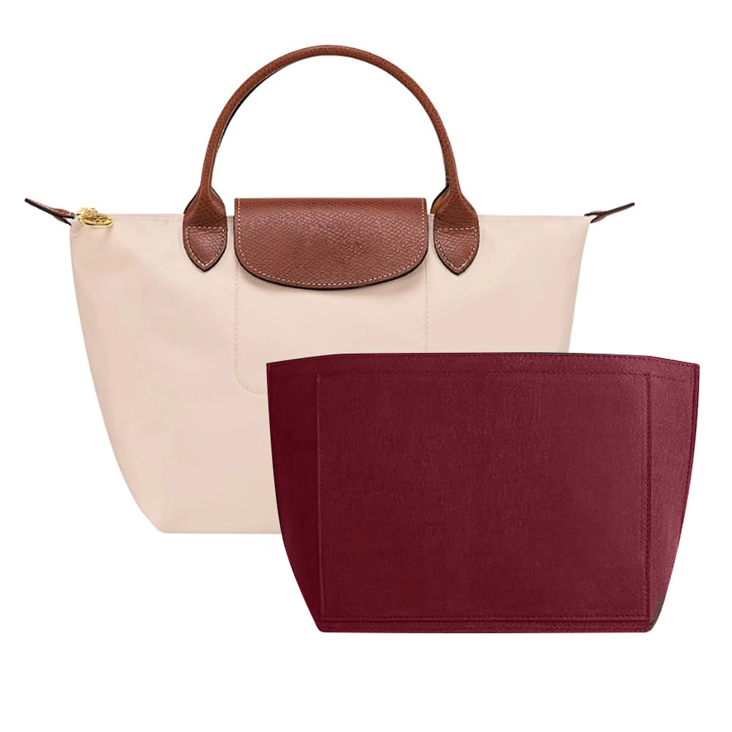 Felt Insert Bag for Longchamp Handbag - Portable Makeup & Purse Organizer Liner for Travel