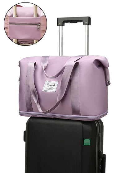 UNIXINU Carry-On Travel Duffle Bag: Waterproof Nylon Sports Gym Tote for Women - Large Capacity Storage Luggage Handbag
