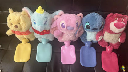 Disney Plush Hand Warmer Bottles - Stitch, Angel, Lotso, Pooh Bear, Dumbo Hot Water Hand Bag, Portable Warm Gift for Girls