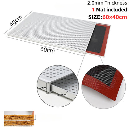 Puff Pastry Baking Tray – Rectangular Perforated Mille Feuille Pan for Oven & Bread