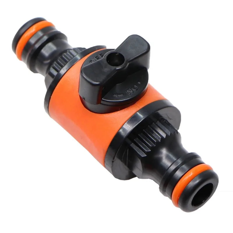 16mm Garden Hose Shut-Off Valve - Plastic Quick-Connect Tubing Tap Adapter for Irrigation, Watering and Car Washing