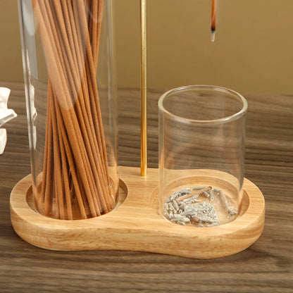Incense Stick Holder with Ash Catcher — 2-in-1 Organizer and Anti-Flying Ash Burner