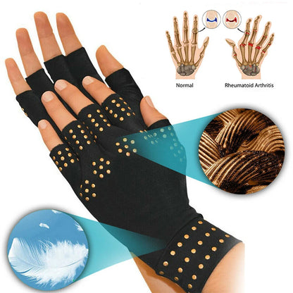 Magnetic Fingerless Arthritis Therapy Gloves – Pain Relief for Men & Women with Joint & Rheumatoid Hand Pain