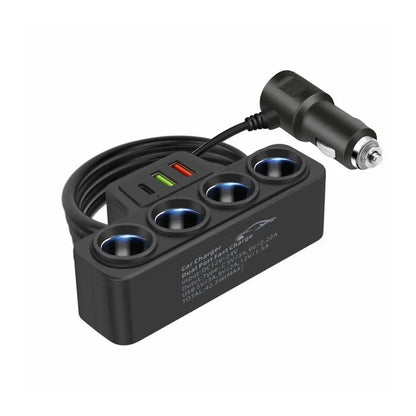 PD QC3.0 Dual USB Car Charger - 120W 12V/24V Cigarette Lighter Splitter for Phone, DVR and Dashcam