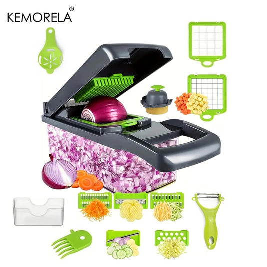 14/16-in-1 Multifunctional Vegetable Chopper | Onion Chopper | Kitchen Slicer Dicer Cutter | Food Grater | Easy Handle Design
