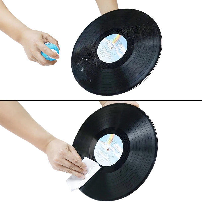 200ml LP/CD Vinyl Record Cleaner – Anti-Static Dust Removal Spray with Flannel Cloth for Professional Cleaning