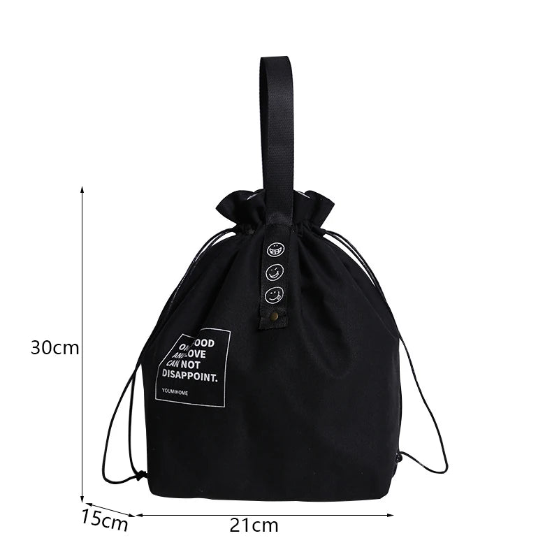 Canvas Lunch Bag – Portable Bento Box Handbag for Outdoor Picnic, School, and Food Storage, Fresh-Keeping Tote Accessory