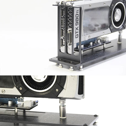 Vertical GPU Mount Bracket - PCIe Graphics Card Holder Stand with 3-Slot Riser Support