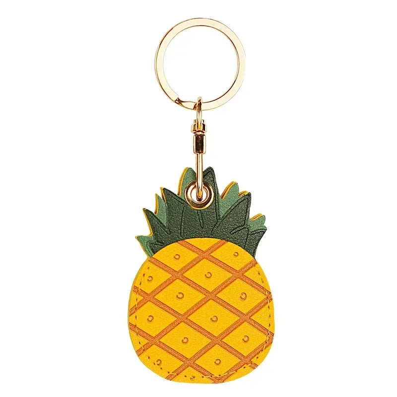Leather Keychain Case for Apple AirTag – Cute Protective Anti-Scratch GPS Tracker Cover
