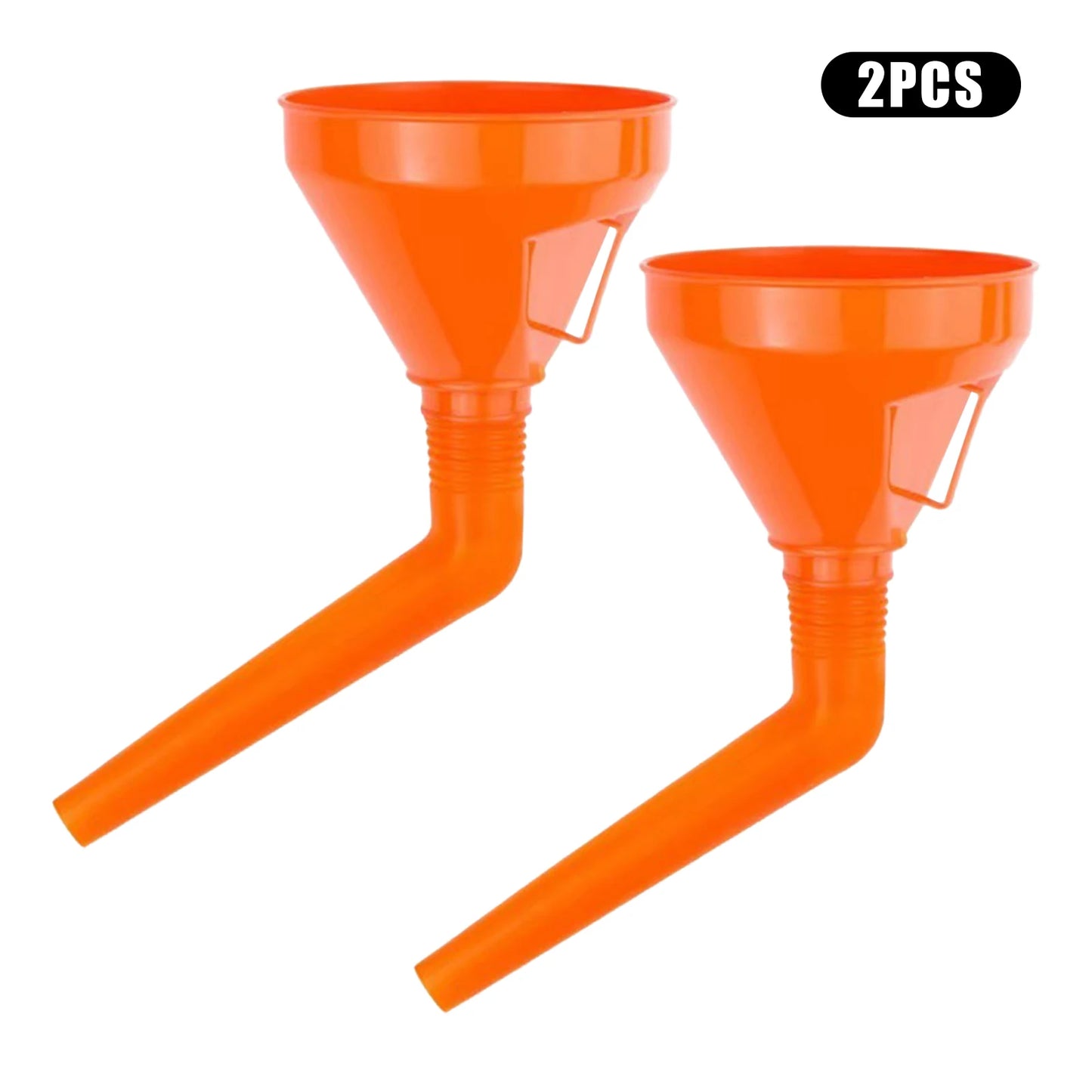 Automotive Plastic Funnel Set – Wide Mouth Flexible Multi-Use Funnels for Fuel, Oil, Water Coolant & Engine Maintenance, Right Angle Design Garage Tool