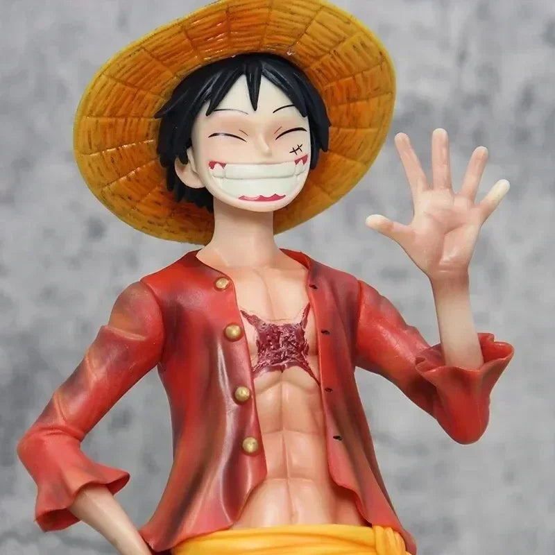 One Piece 42.5cm Straw Hat Monkey D. Luffy Figure – 1/4 Scale Large Smiley Anime Statue, Decorative Doll Toy Gift