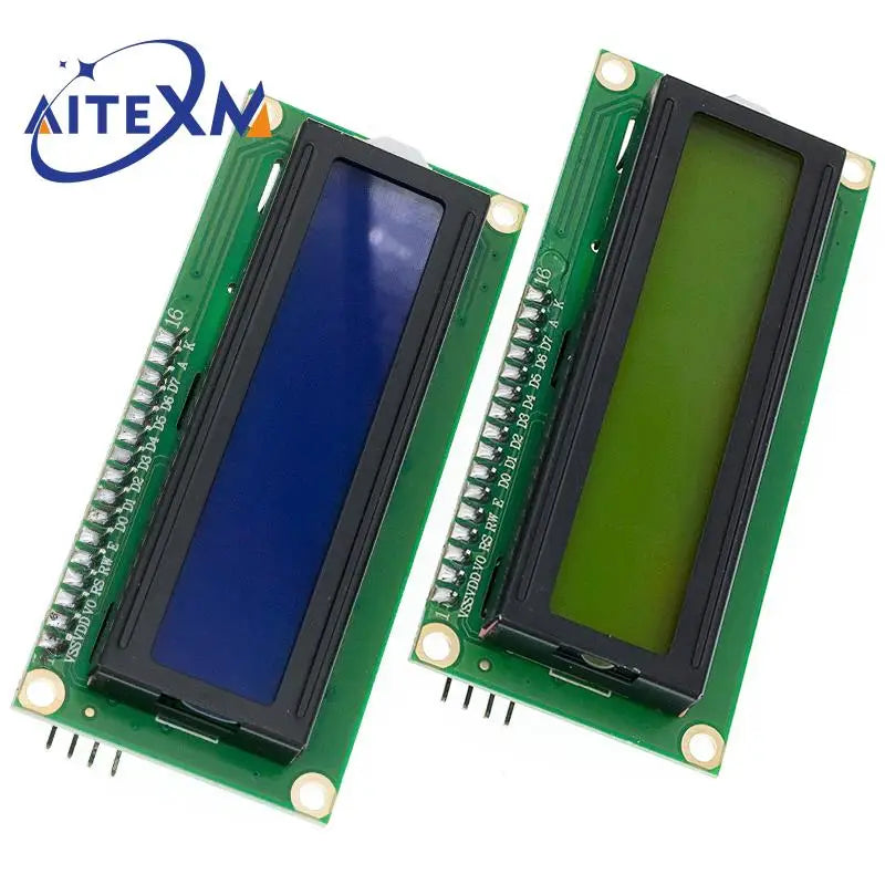 LCD1602 I2C Display Module - Blue Green 16x2 LCD Screen with PCF8574 IIC Adapter for Arduino 5V DIY Projects