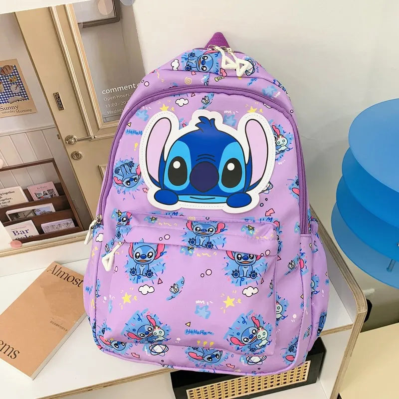 Stitch Print Student Backpack – Lightweight Daypack with Adjustable Straps for School & Daily Commute