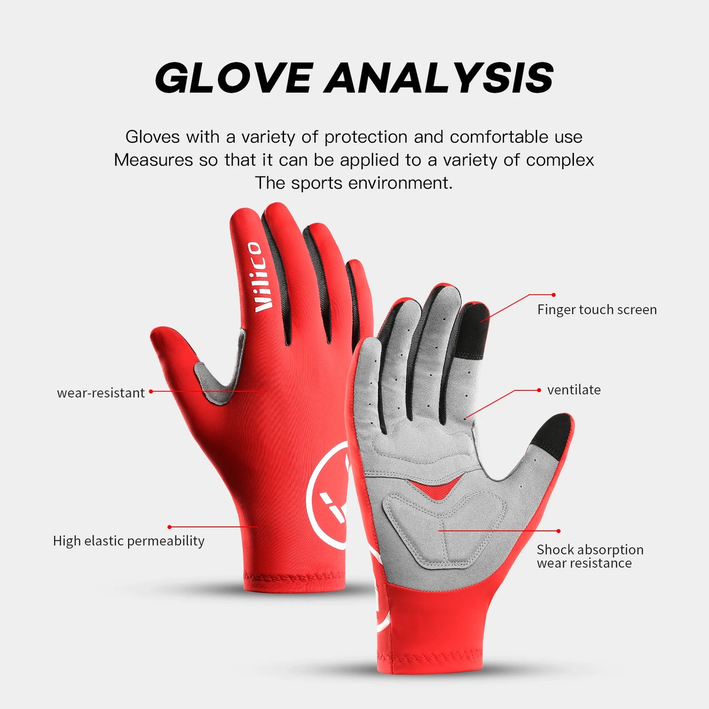 Touch Screen Cycling Gloves – Full & Half Finger Gel MTB Road Bike Gloves for Men & Women, Shock-Absorbing Racing & Sports Bicycle Gloves