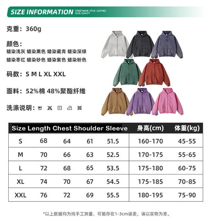 Batik Fleece Zipper Hoodie – Warm Ethnic Style Zip-Up Sweatshirt