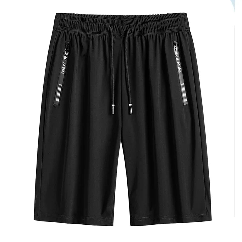 Men's Plus Size Casual Shorts – 6XL-7XL Stretchy Ice Silk Gym & Beach Shorts, Quick Dry & Breathable Summer Pants