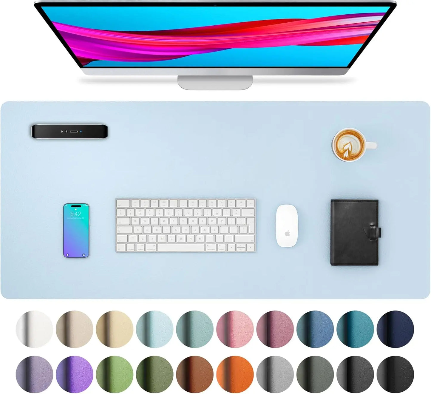 Large Waterproof PU Leather Desk Mouse Pad – Gaming Keyboard Desk Mat, Office Writing Surface Protector for Home & Work Setup