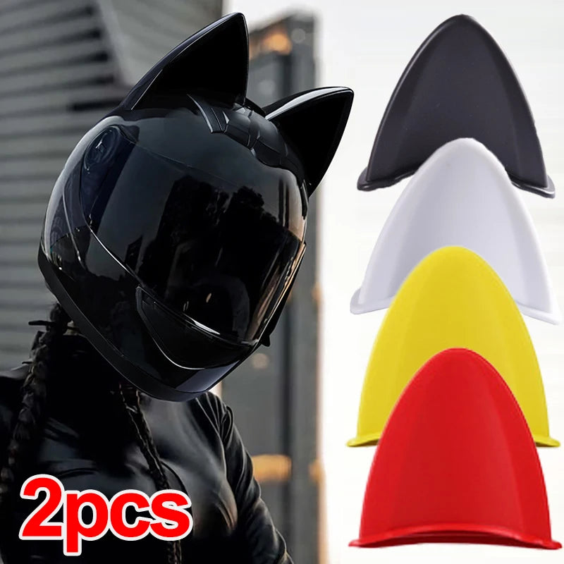 Cute 3D Cat Ears Helmet Decoration - Universal Motorcycle/Electric Car Styling Stickers - Cycling Helmet Decor Accessories