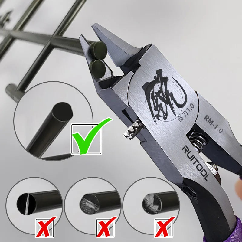 Model Pliers CR-V Ultra-Thin Single Blade Gundam Nipper – Non Slip Grip Sprue Cutter for Plastic Model Cutting & Building