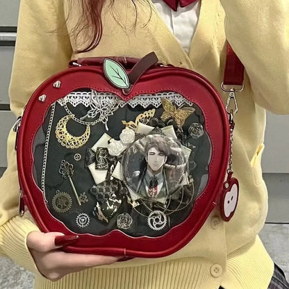 New Girl Harajuku Apple Crossbody Bag – Cute Sweet Style Y2K Ulzzang Preppy ItaBag Handbag Backpack