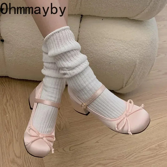 2025 Spring Autumn Mary Jane Shoes — Elegant Mid Heel Round Toe Pumps for Women